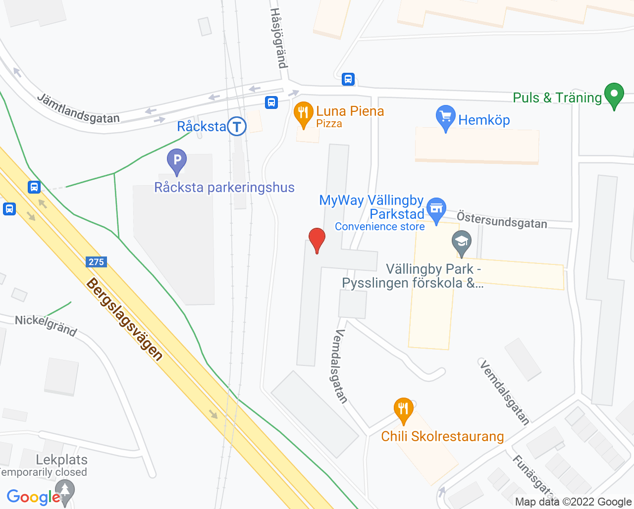 Karta till Smile Vällingby