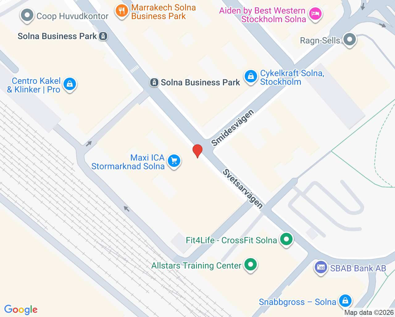 Karta till Vaccin.nu Solna