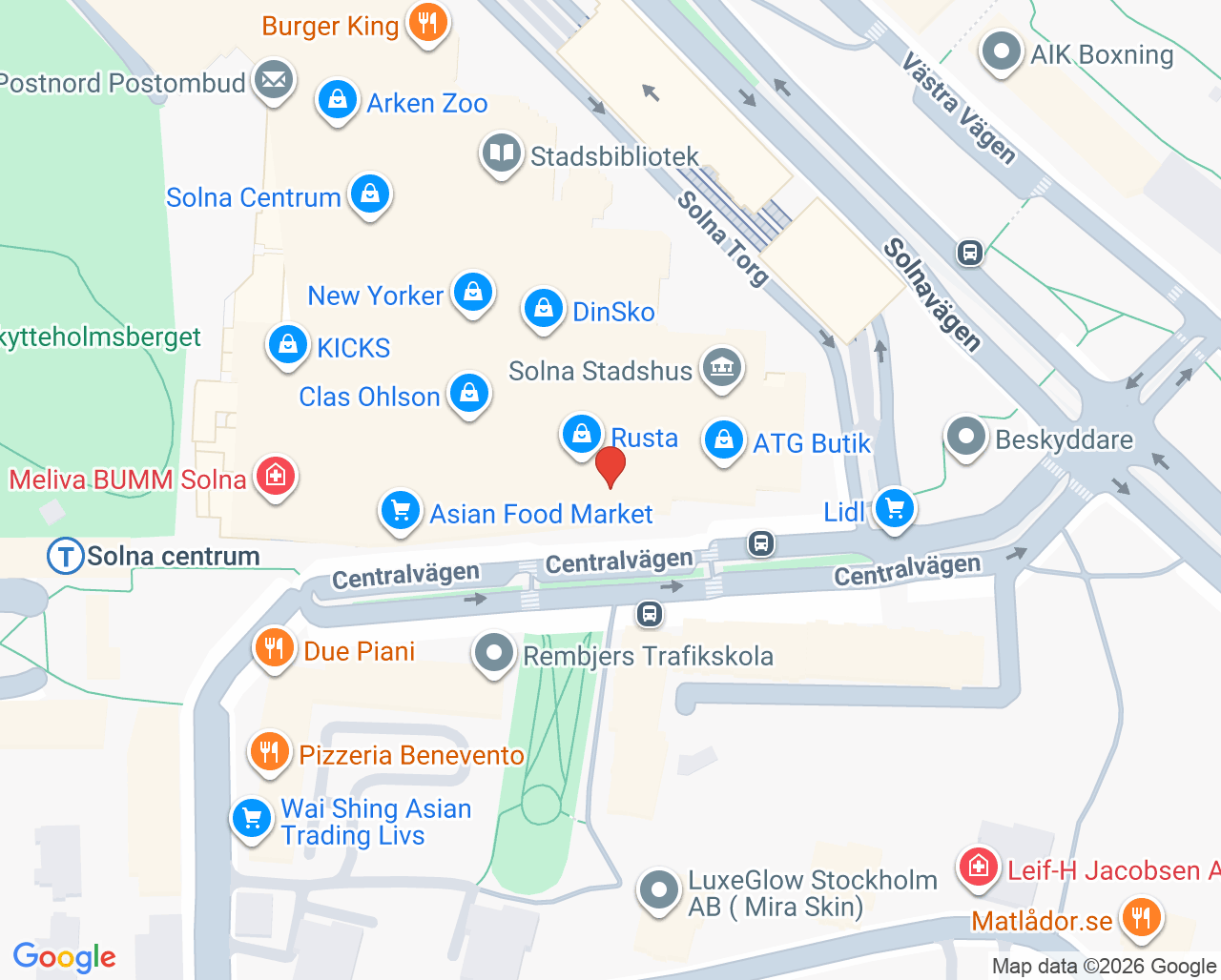 Karta till Elly Care Solna