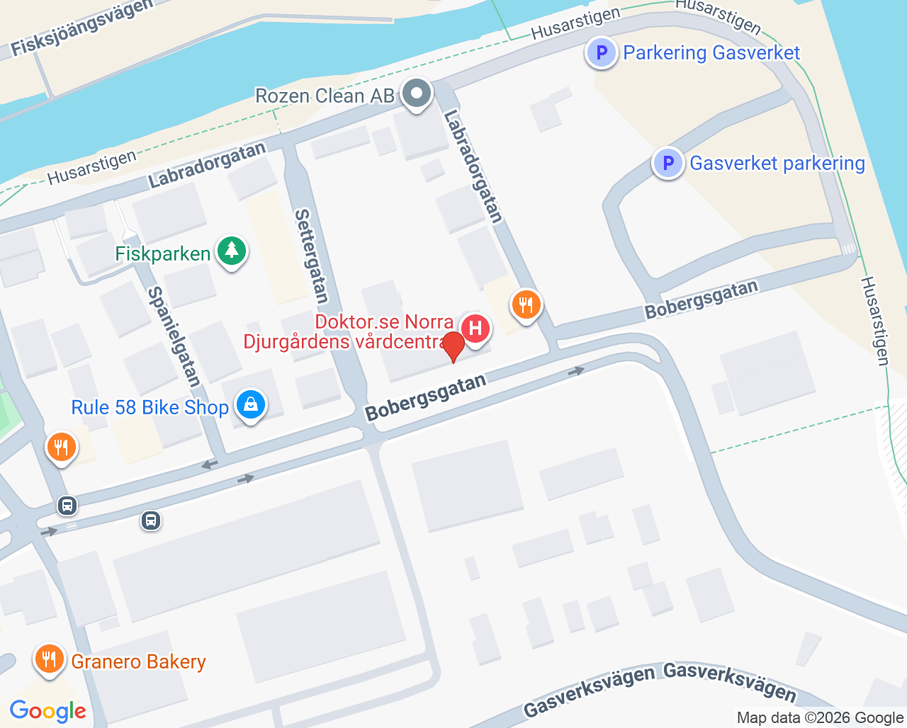 Karta till Doktor.se Norra Djurgårdens vårdcentral