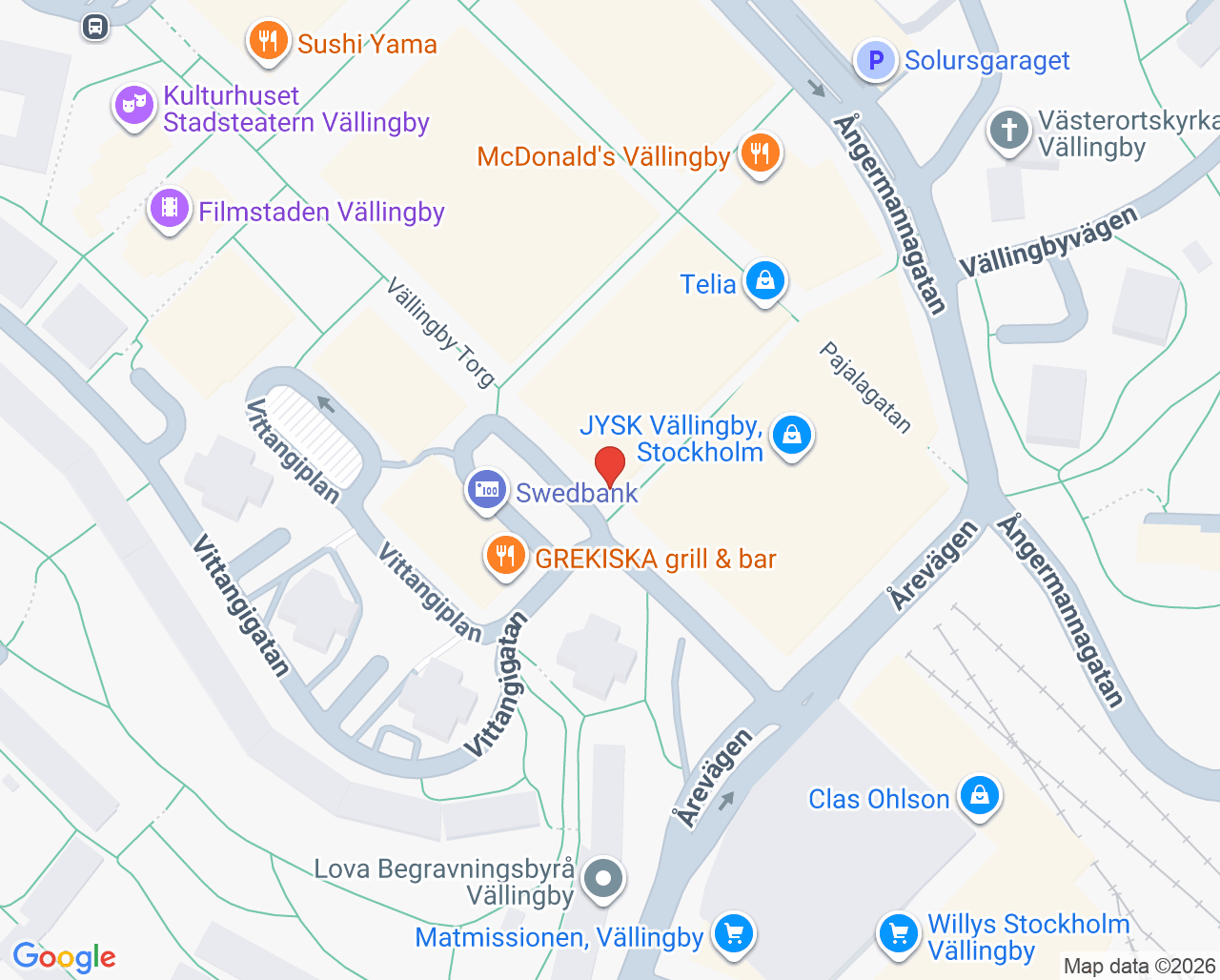 Karta till Västerorts ungdomsmottagning