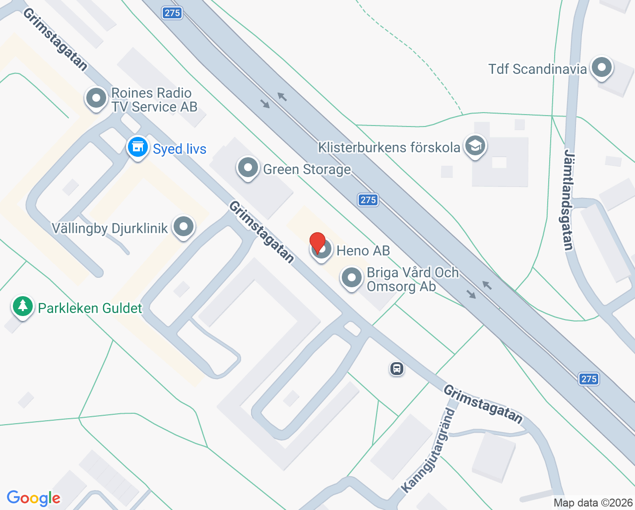 Karta till Aleris ASIH Västerort