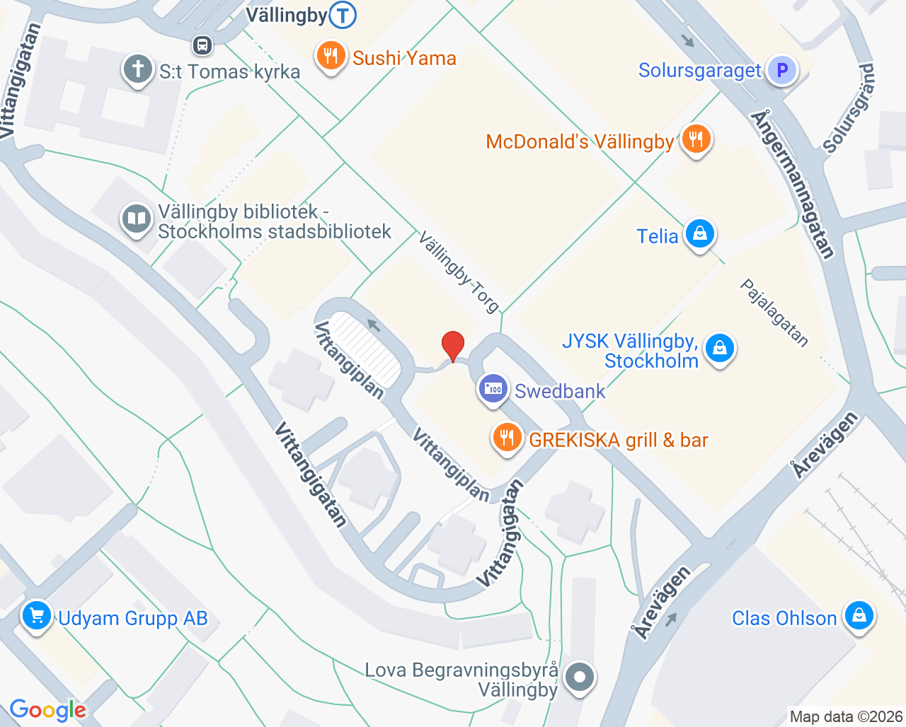 Karta till Folktandvården Vällingby, Hässelby/Vällingby