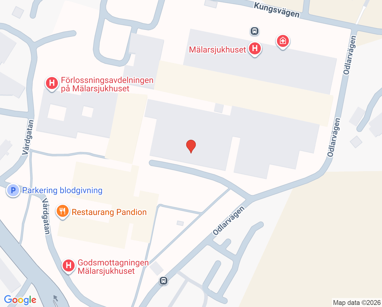 Karta till Gynekologisk cellprovtagning Mälarsjukhuset, Barnmorskemottagningen Mälarsjukhuset, Region Sörmland