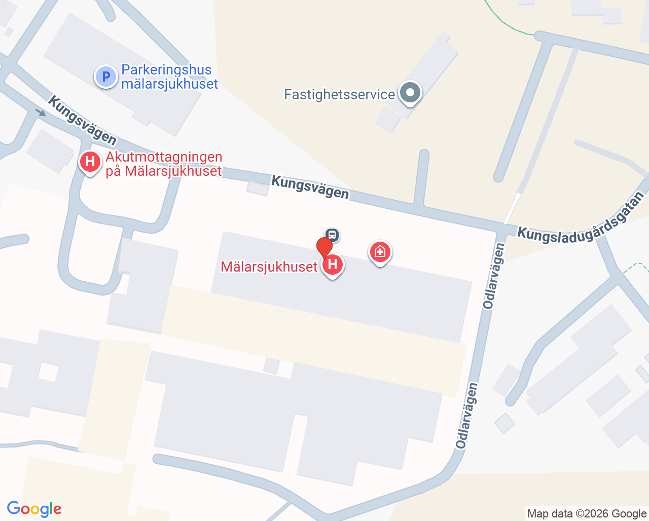 Karta till SESAM-mottagningen Mälarsjukhuset, Eskilstuna