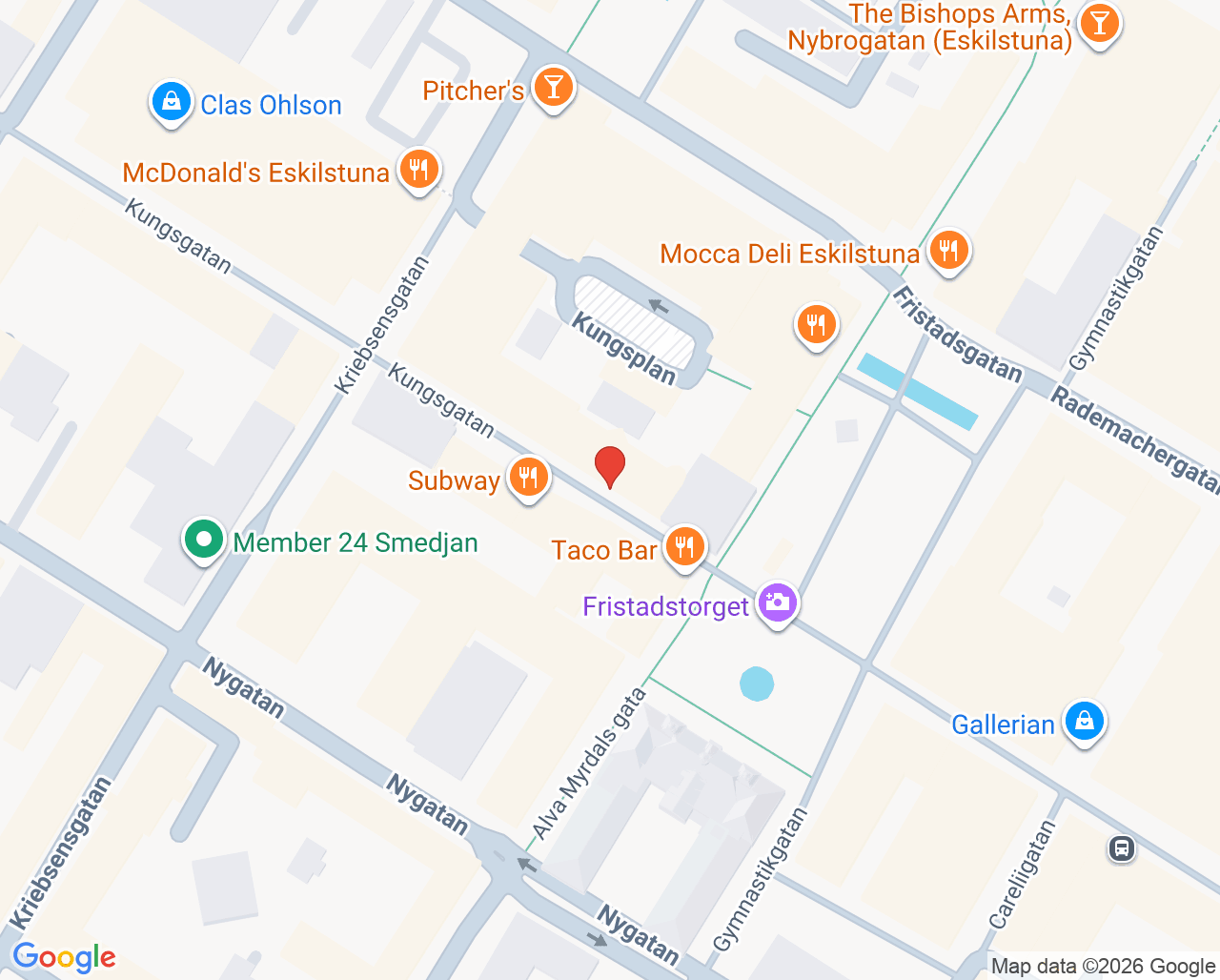 Karta till Kungskliniken Ansam Katif Vallo, Eskilstuna