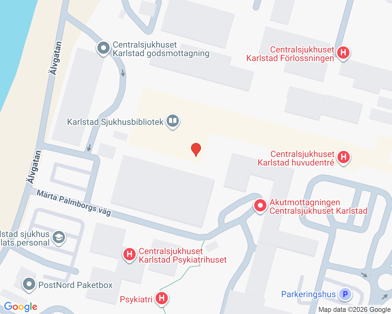 Karta till Orofacial medicin Centralsjukhuset Karlstad