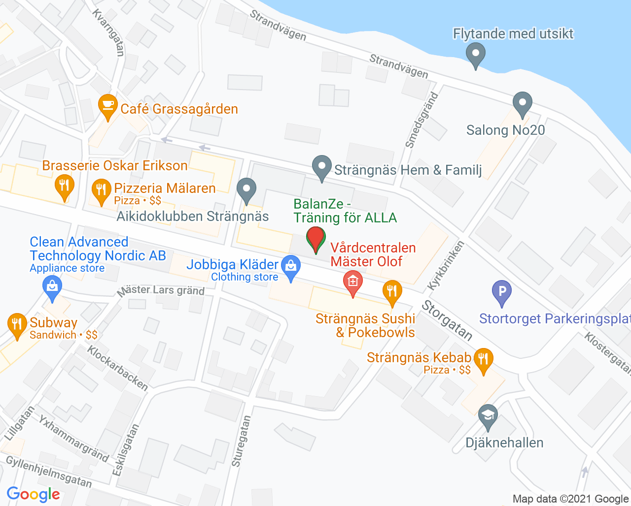 Karta till Haavisto Fysioterapi, Strängnäs