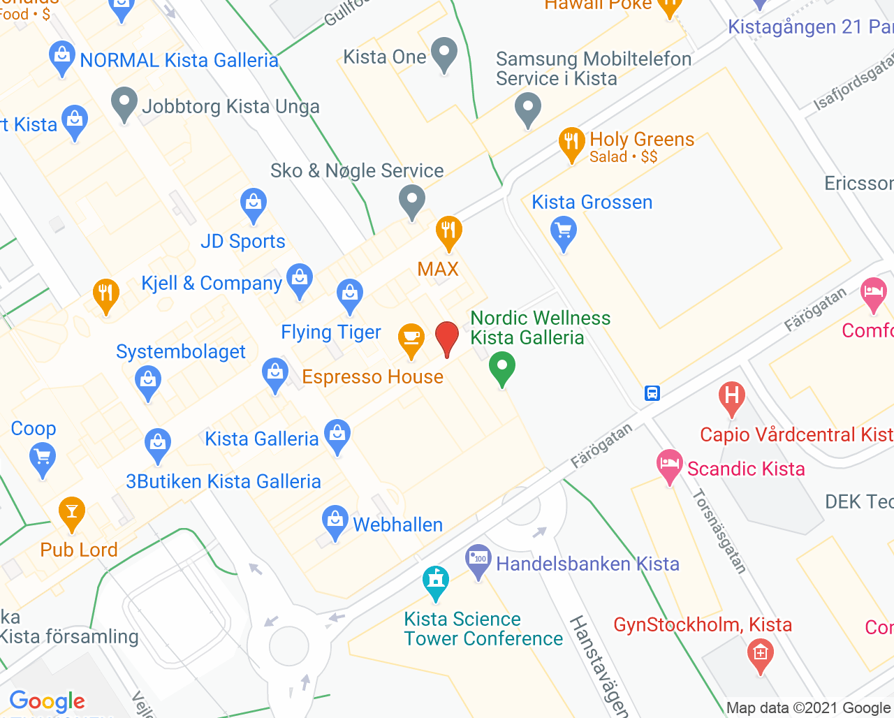 Karta till Folktandvården Kista