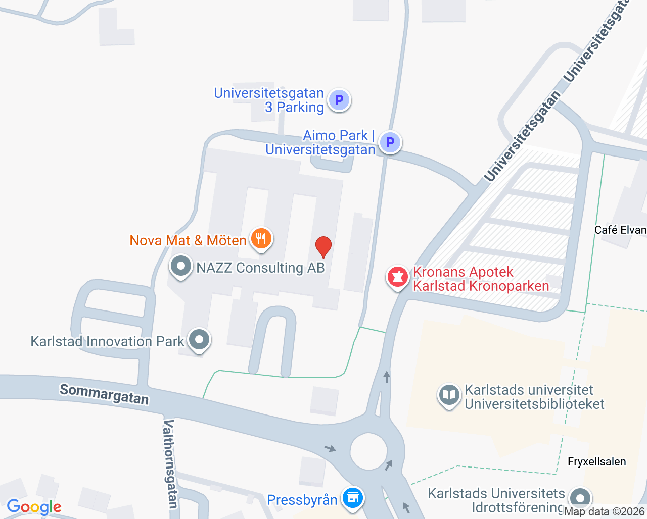 Karta till Folktandvården Kronoparken, Karlstad