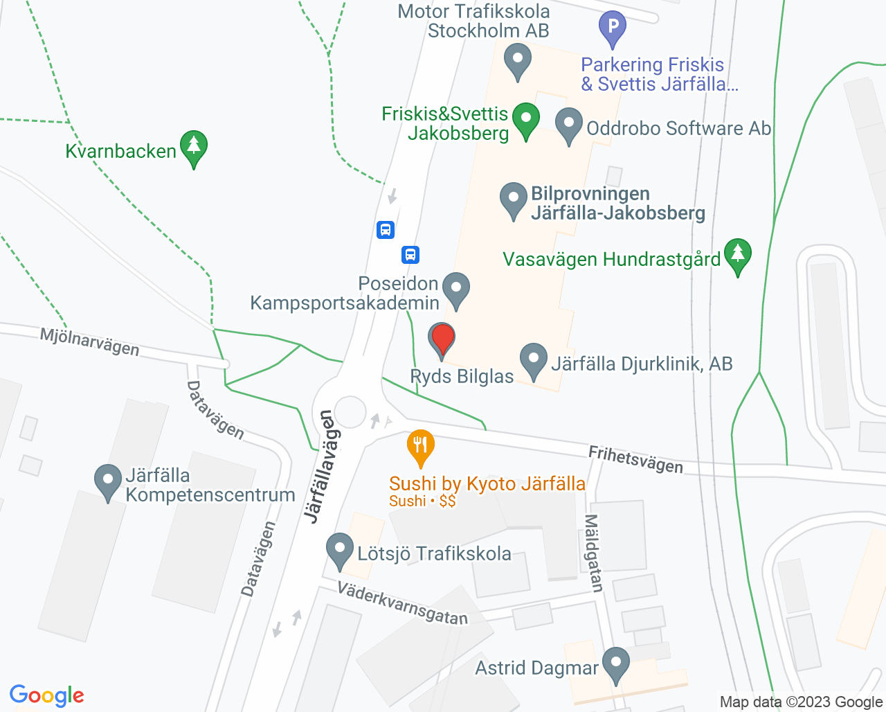 Karta till Vibblaby Husläkarmottagning, Järfälla