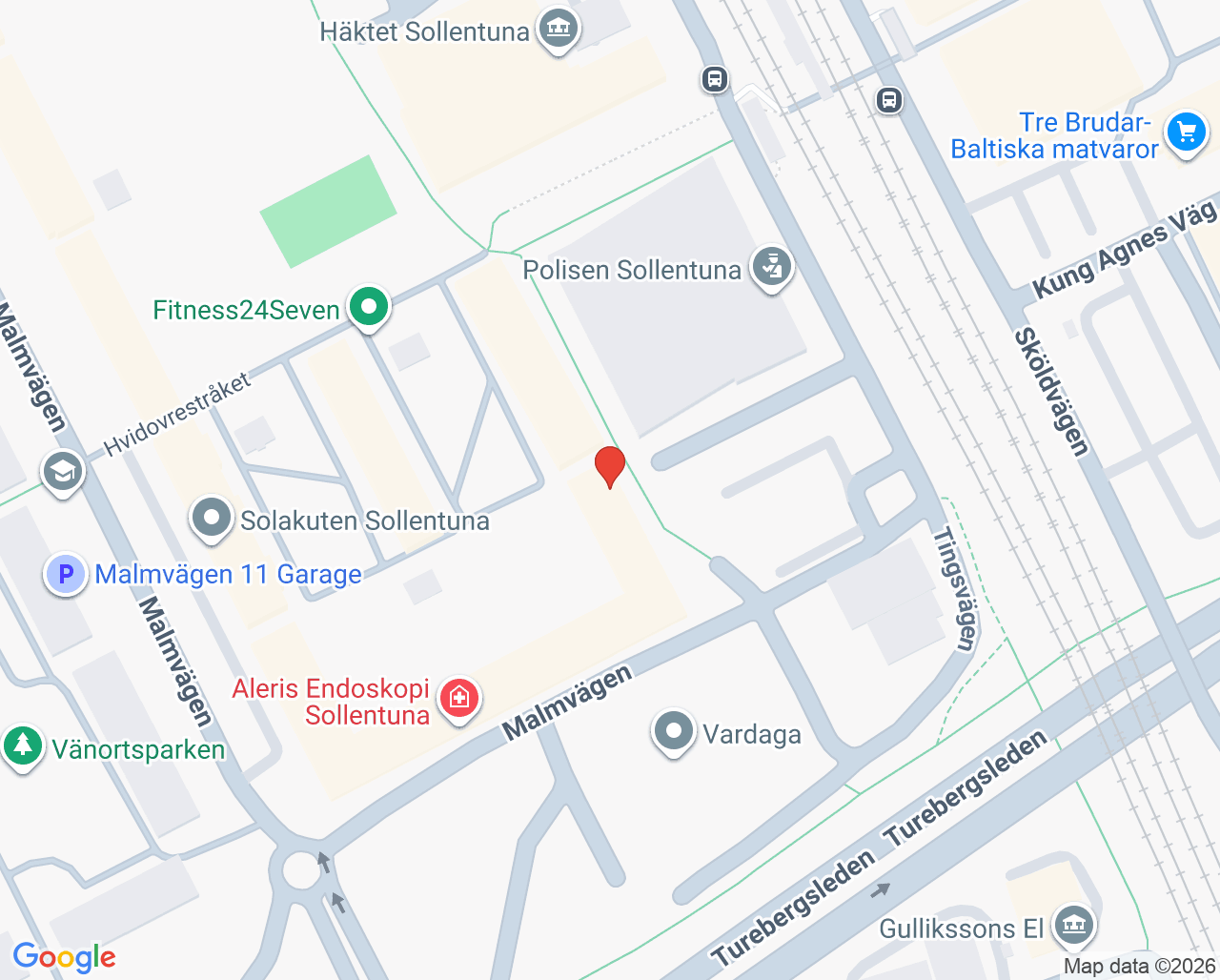 Karta till Sollentuna BVC