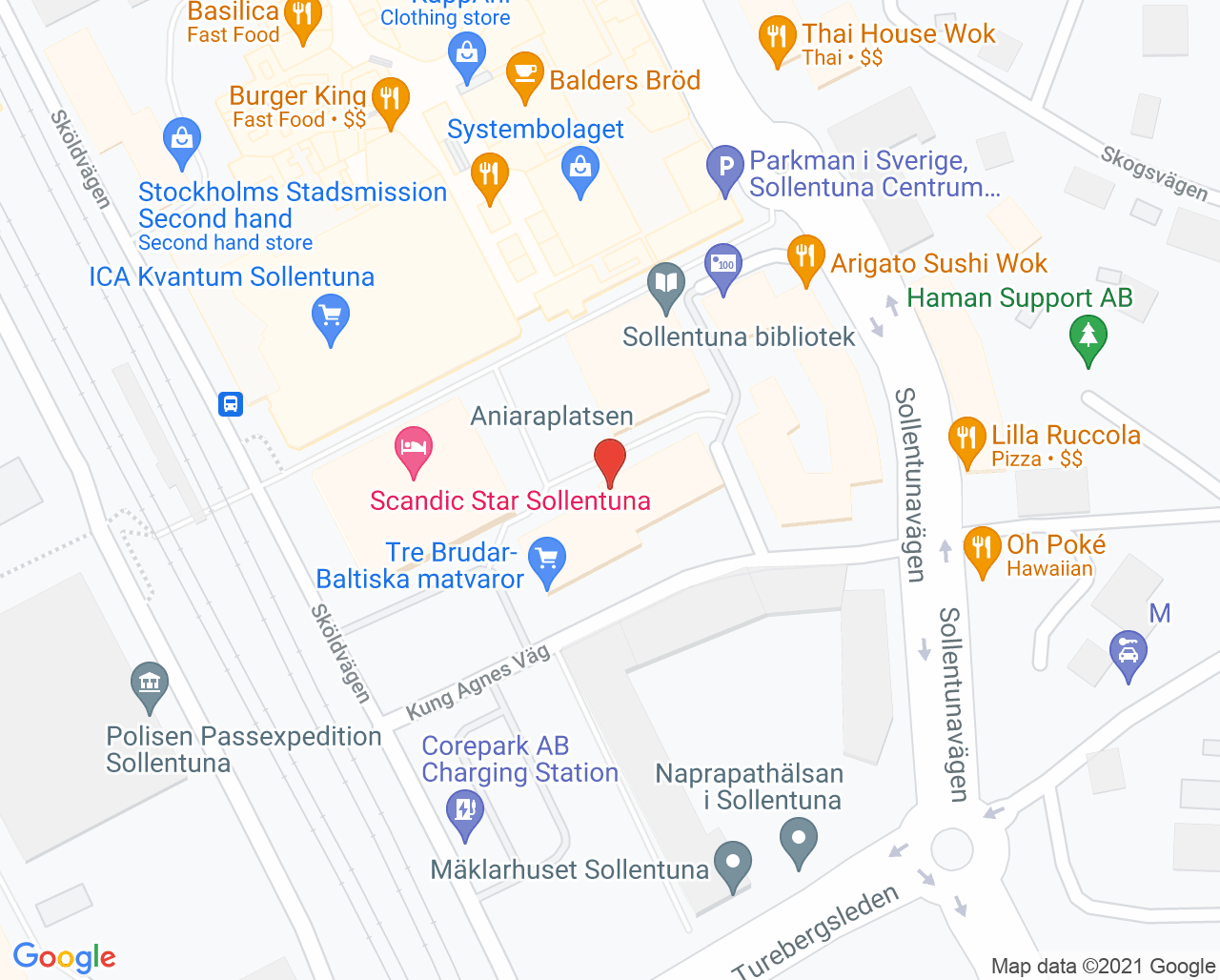 Karta till Eartech Sollentuna Hörselklinik, Sollentuna