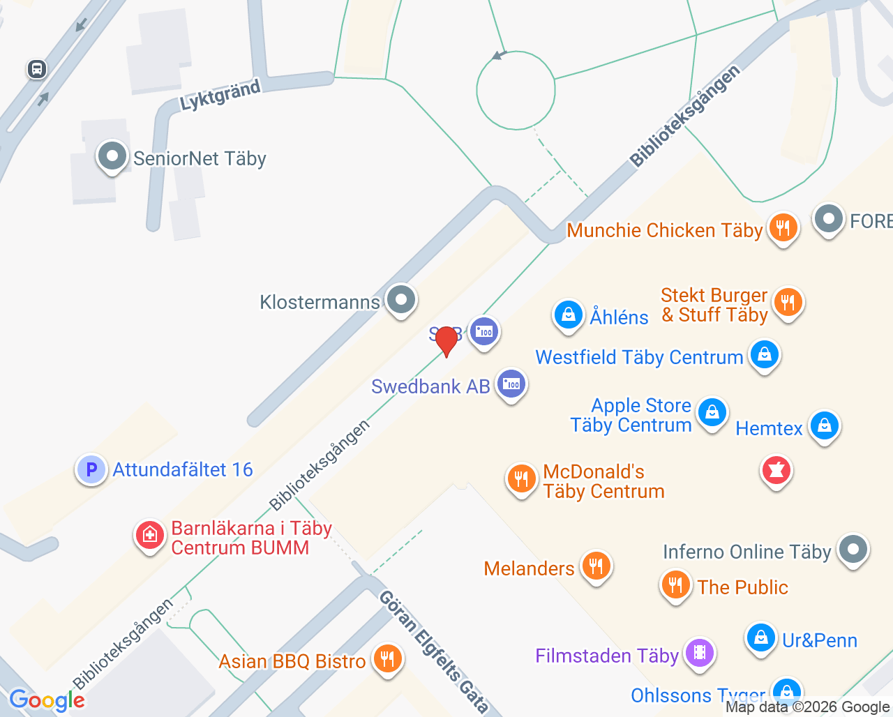 Karta till Täby-Danderyd-Vaxholms beroendemottagning, Beroendecentrum Stockholm
