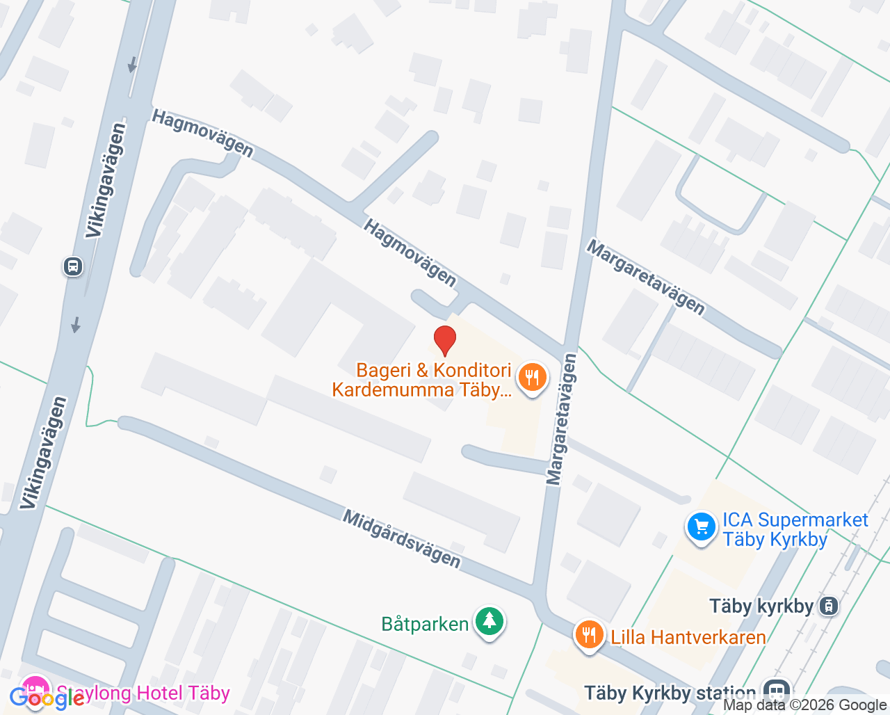 Karta till Täby Kyrkby Husläkarmottagning
