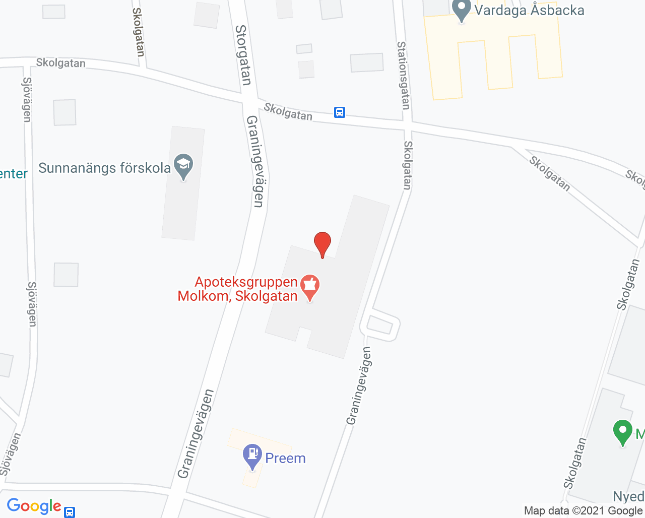 Karta till Folktandvården Molkom