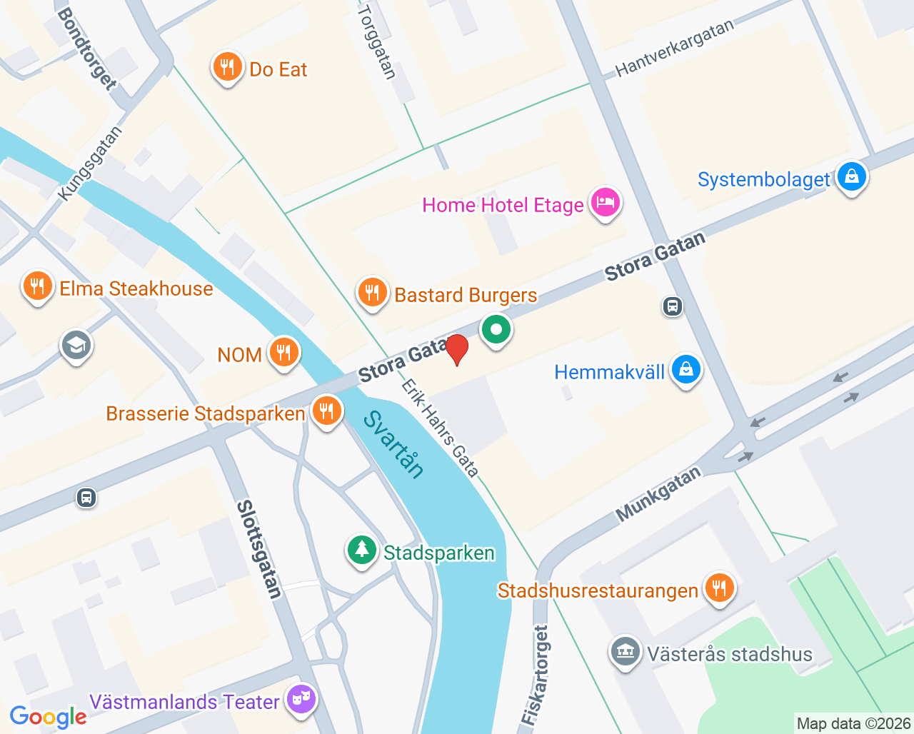 Karta till Citypraktiken Fysioterapi, Västerås