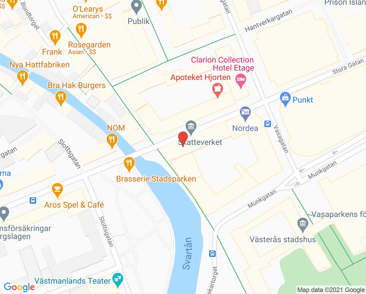 Karta till Citypraktiken, Västerås