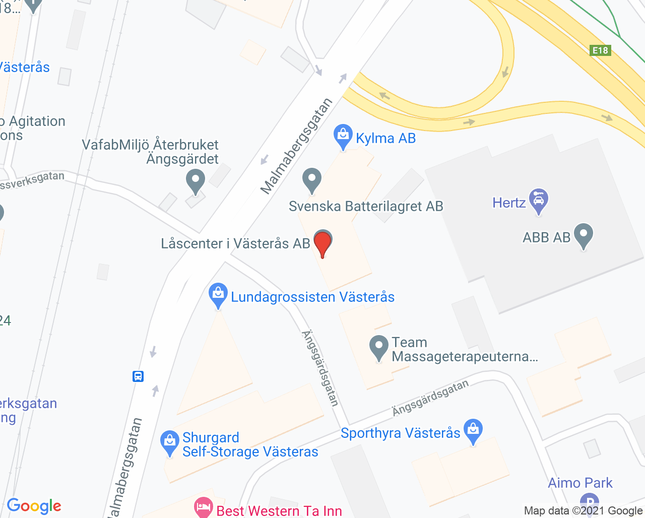 Karta till MJE Sjukgymnastik AB