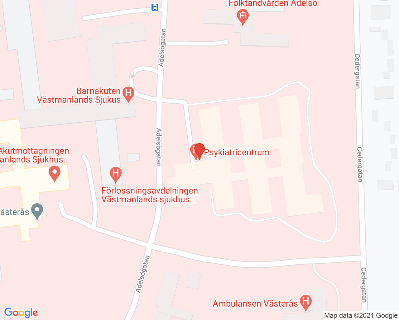 Karta till Äldreteamet, Vuxenpsykiatri Västmanland
