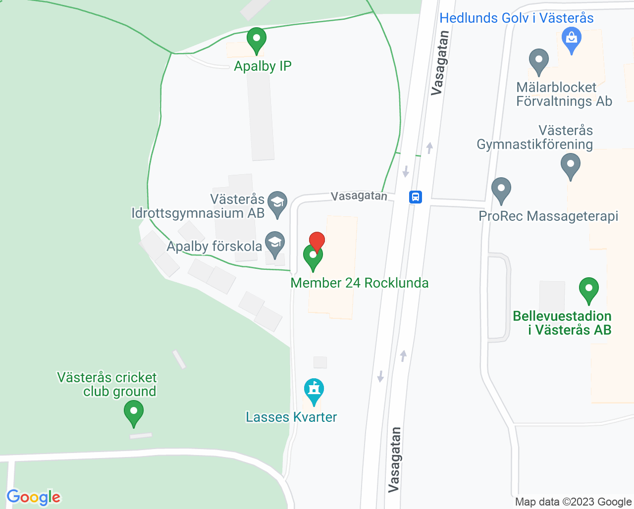 Karta till Servicehälsan Fysioterapimottagning, Västerås