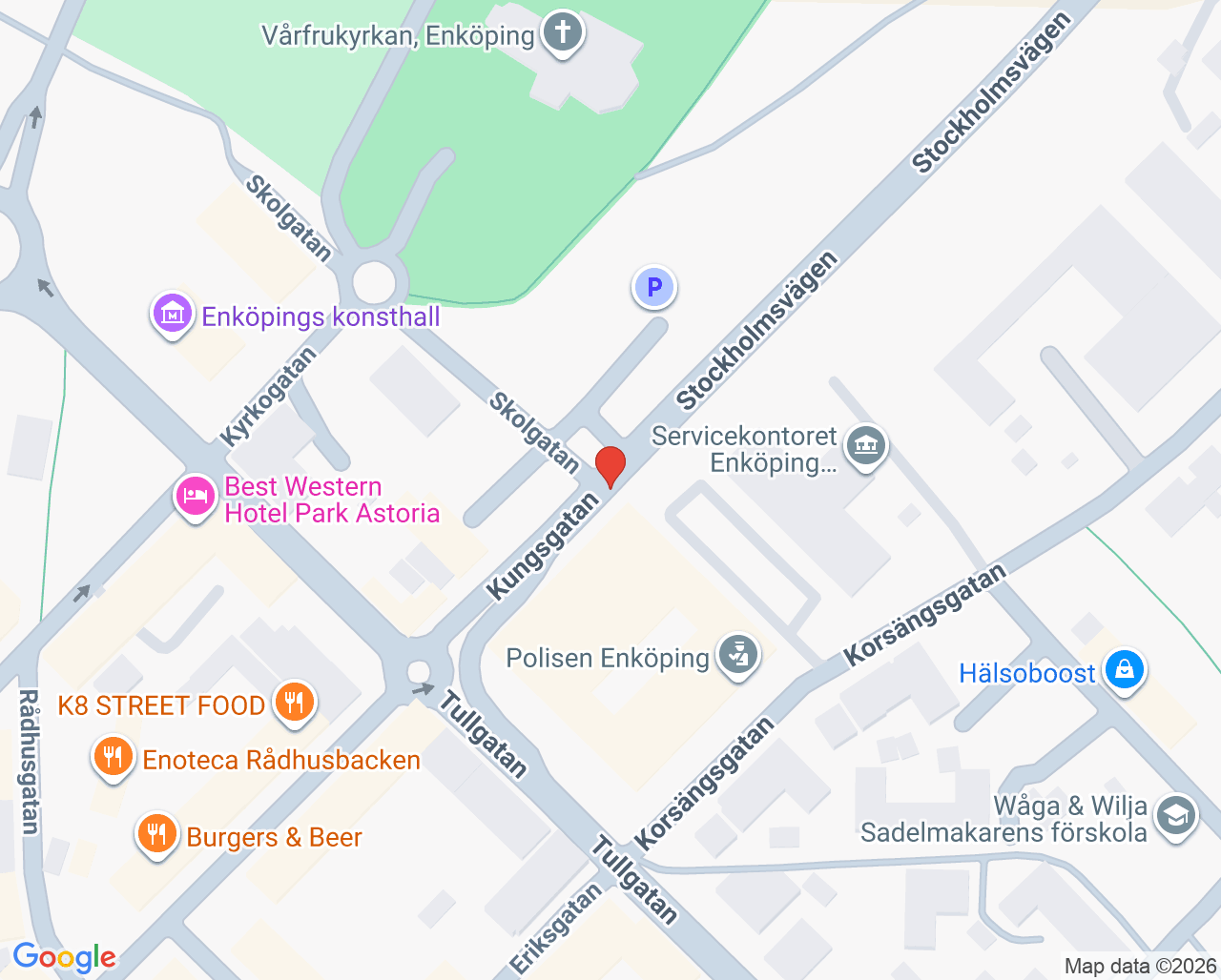 Karta till Barnspecialistmottagningen i Enköping, Enköping