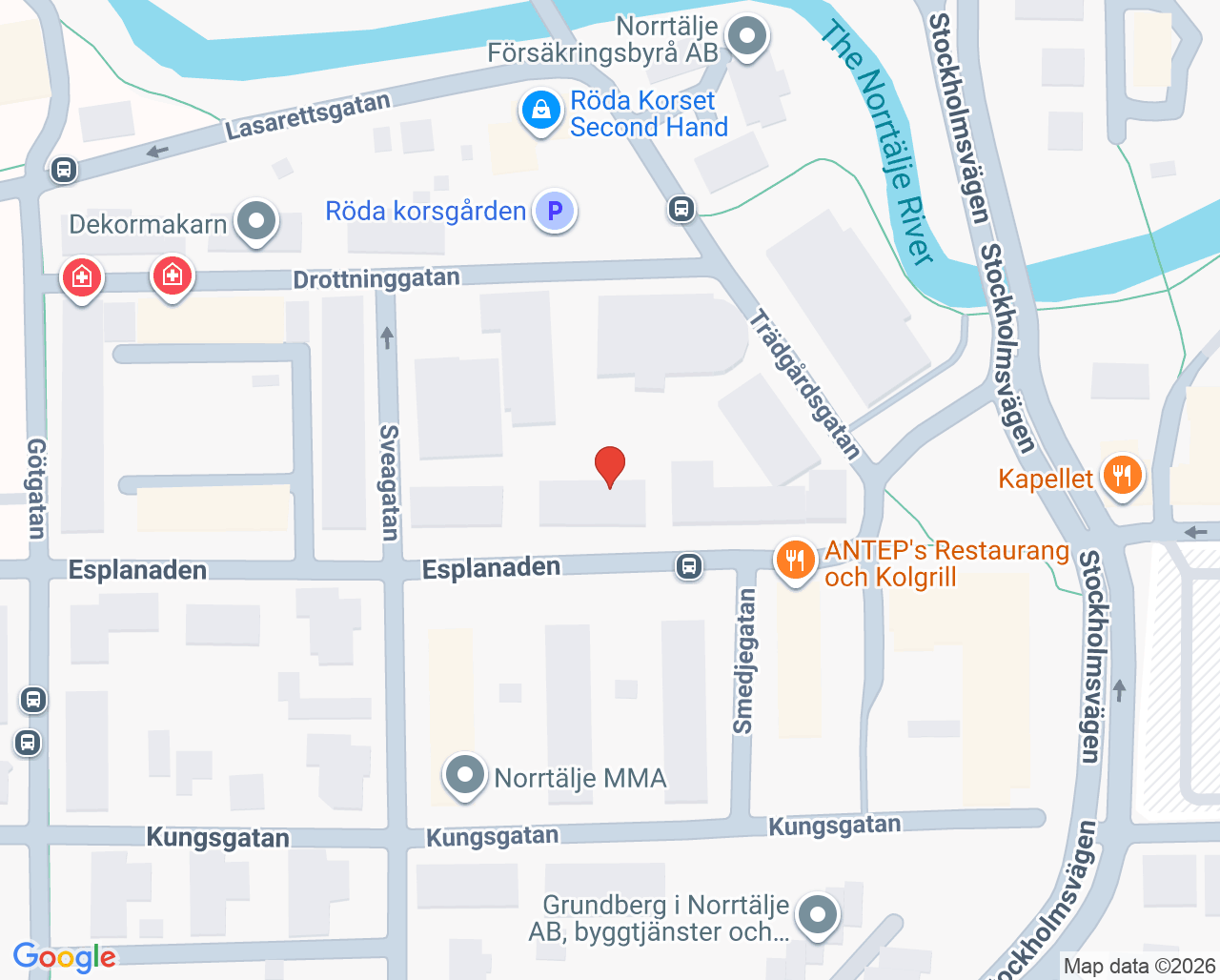 Karta till Ottobock Care Norrtälje, Norrtälje