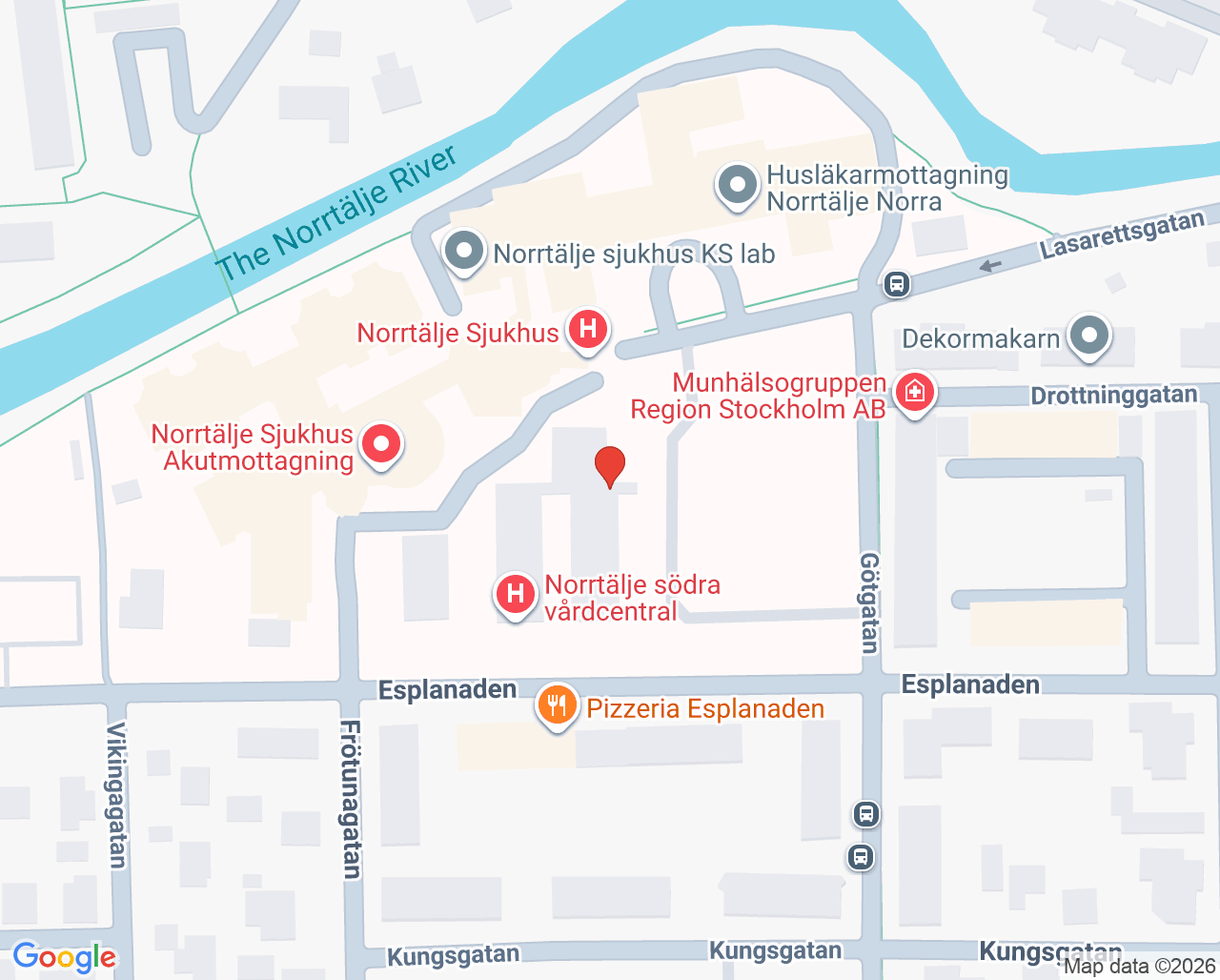 Karta till Norrtälje södra vårdcentral, Tiohundra
