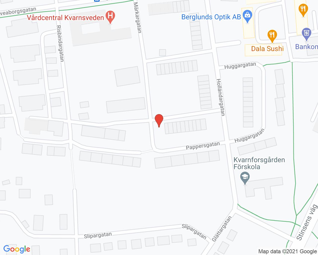 Karta till Barnavårdscentral Kvarnsveden