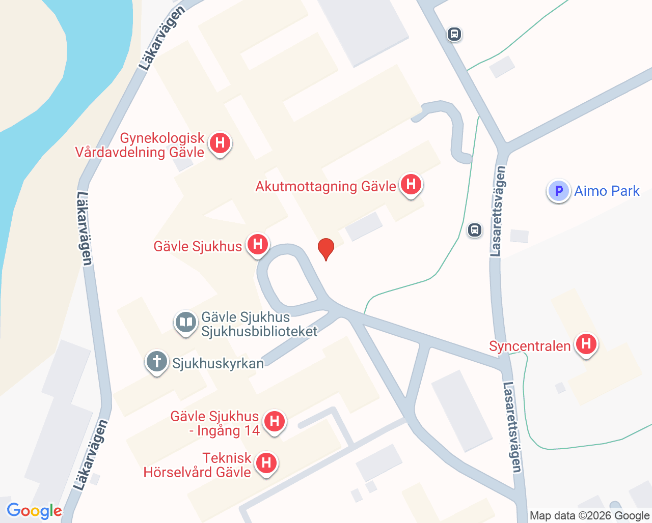 Karta till Blodgivarcentral Gävle