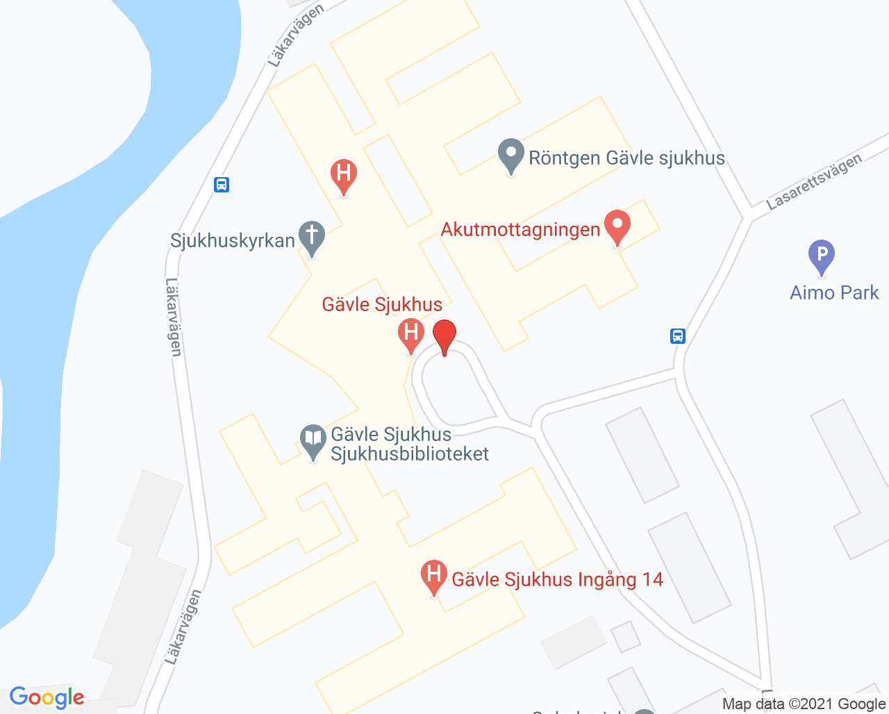 Karta till Gynekologisk mottagning Gävle