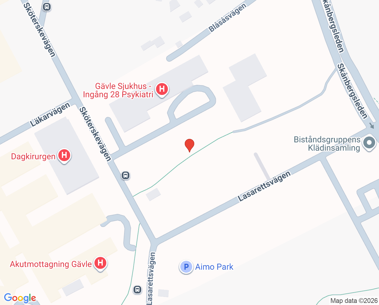Karta till Hälsotorg Gävle sjukhus