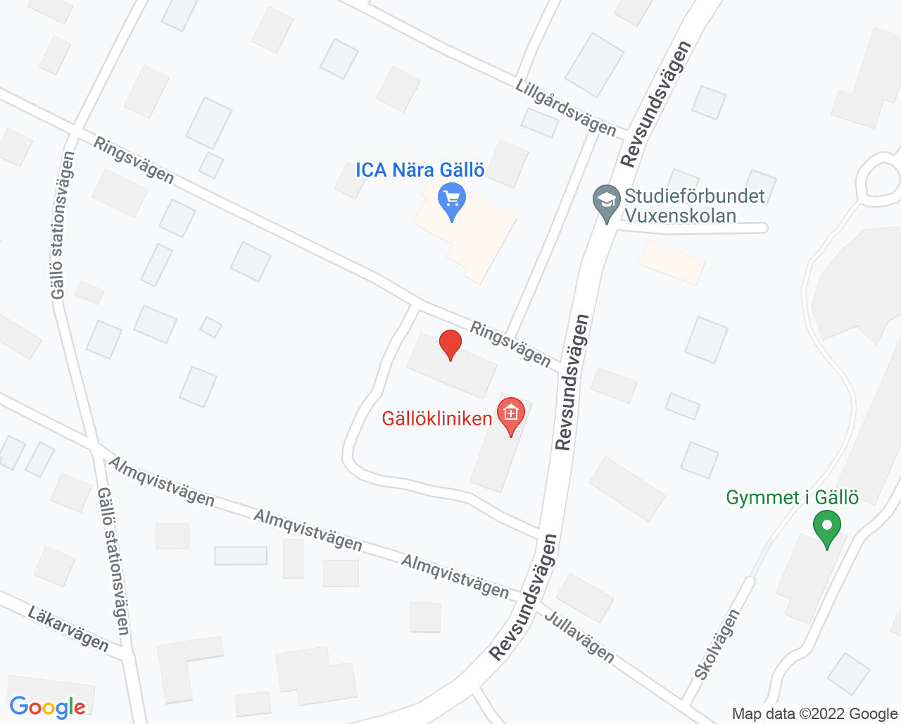 Karta till Gällö distriktssköterskemottagning, Gällö