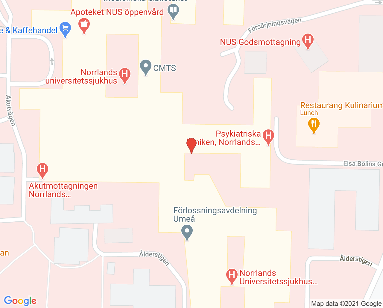 Karta till Neurologisk avdelning Umeå