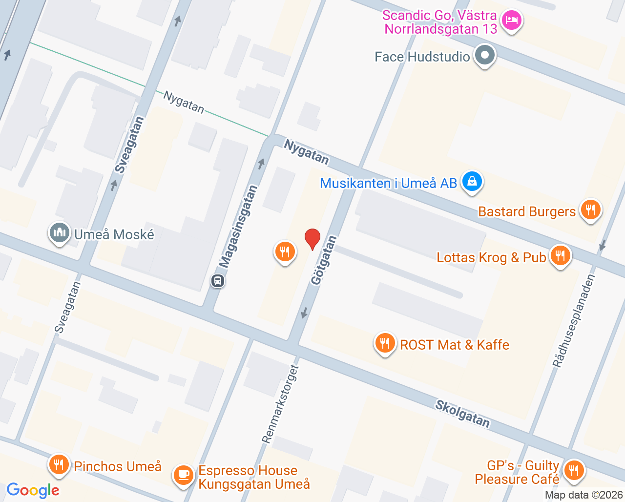 Karta till Sagagallerians Tandvård, Umeå