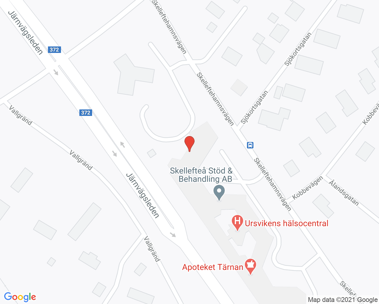 Karta till Familjecentral Ursviken