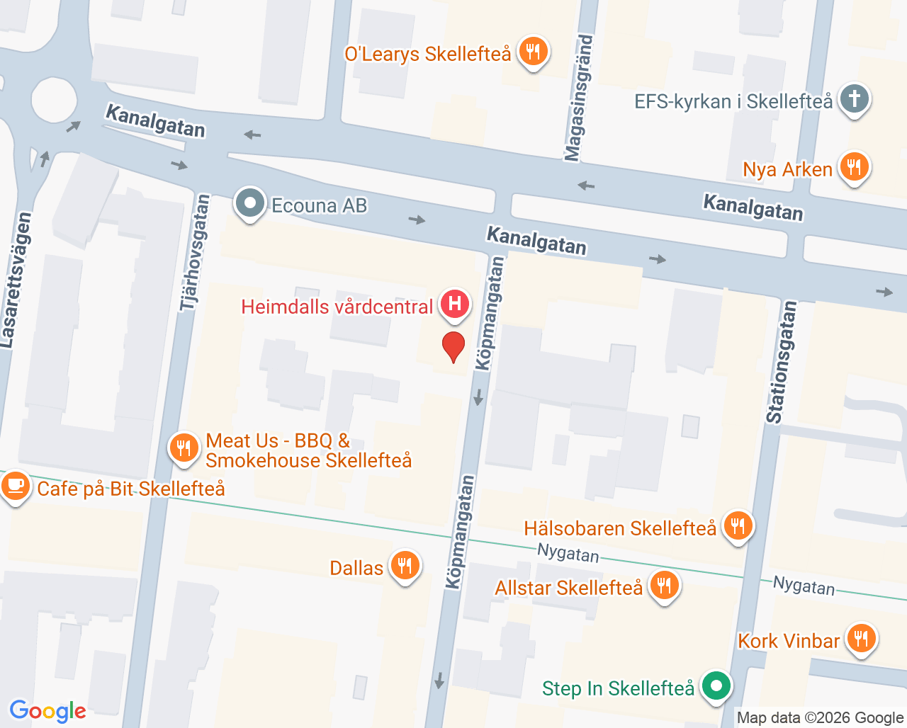 Karta till Heimdalls hälsocentral