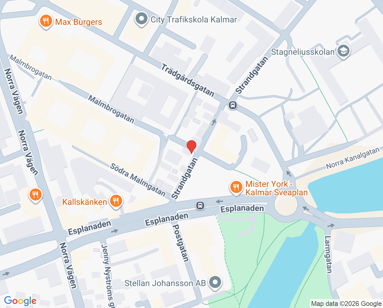 Karta till Psykoterapi och KBT-mottagning Kim Johansson Kalmar