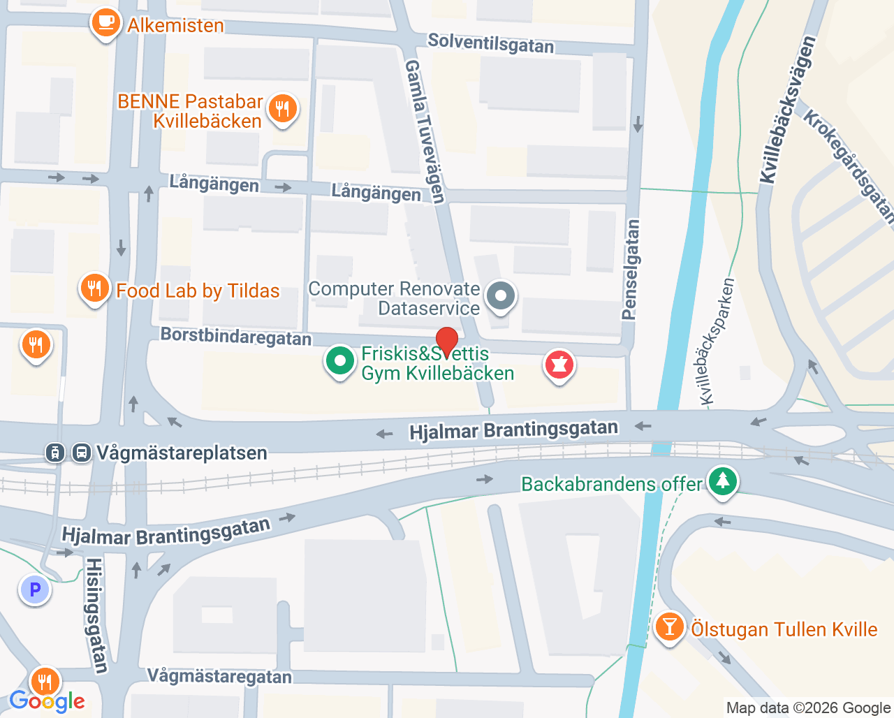 Karta till Hisingen barn- och ungdomsmedicinsk mottagning, Göteborg