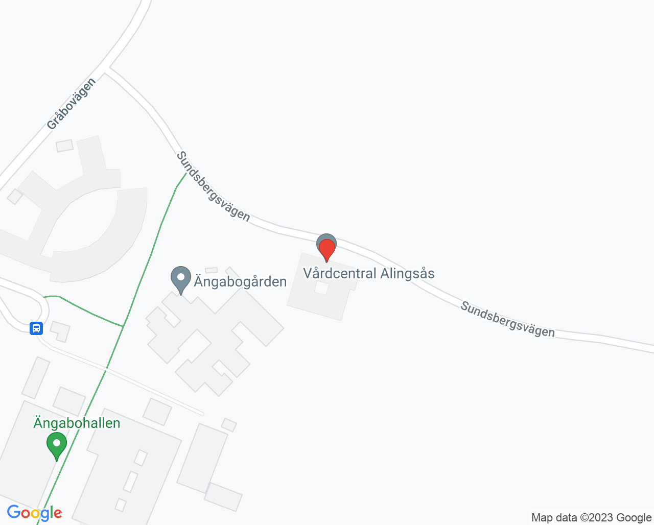 Karta till Närhälsan Ängabo rehabmottagning, Alingsås