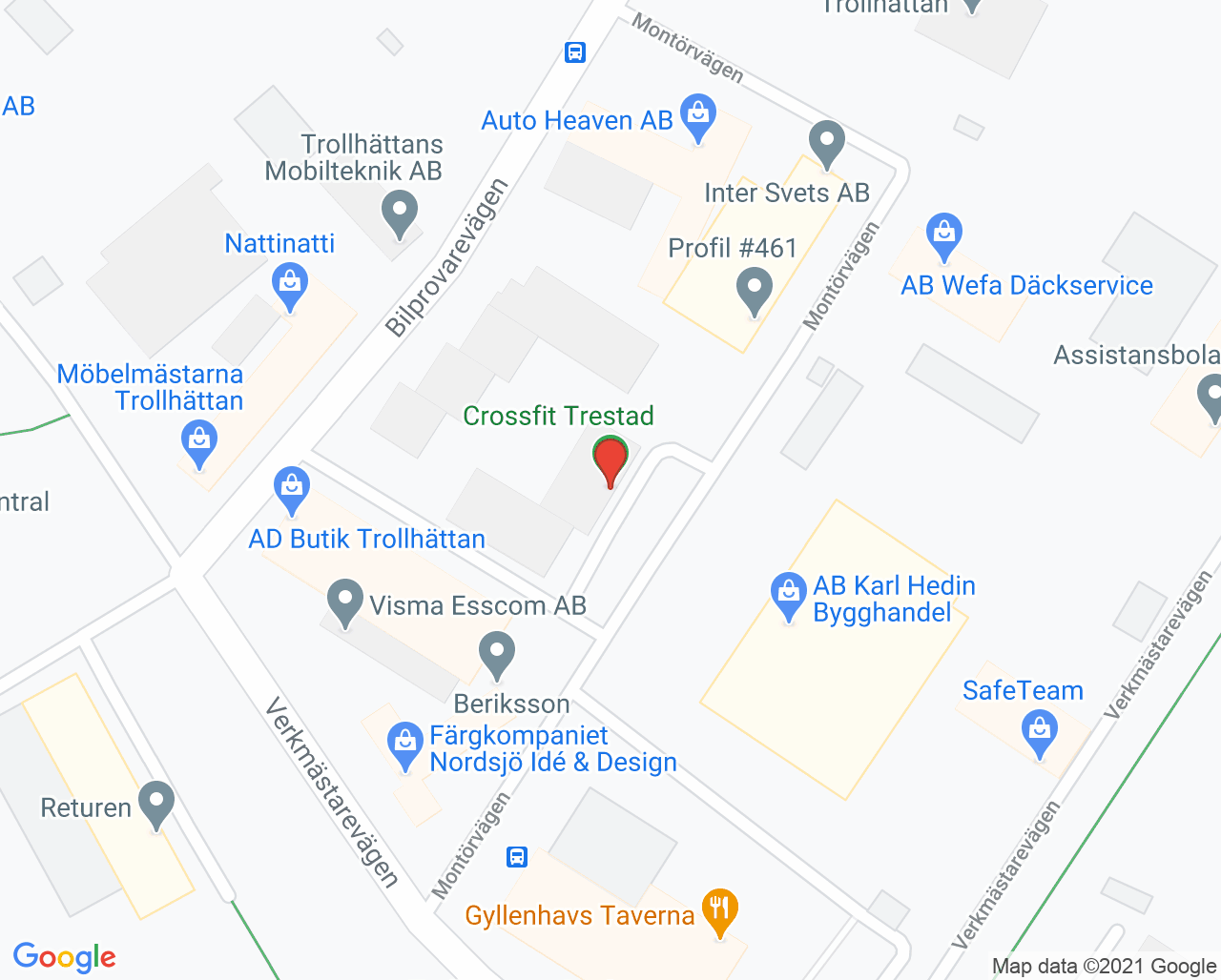 Karta till Helena Fysio, Trollhättan