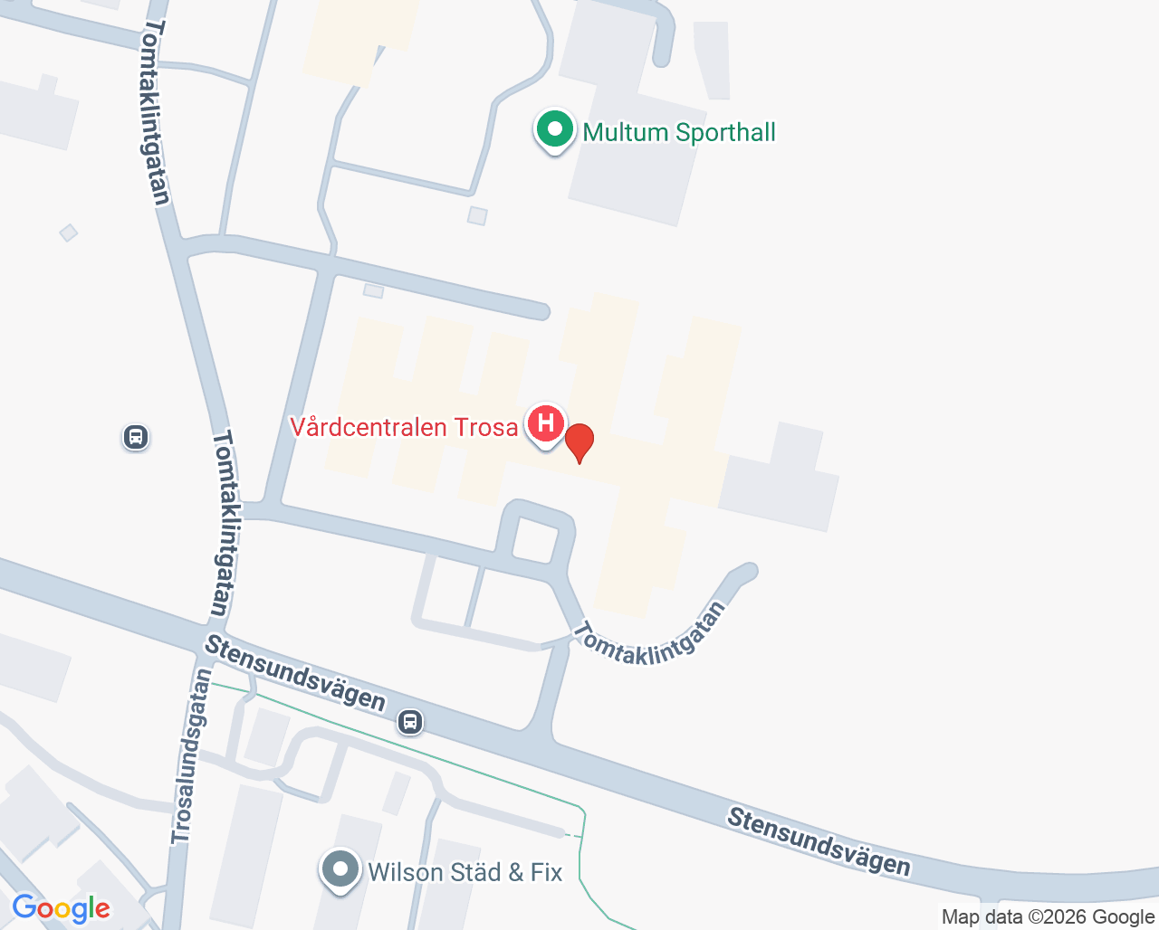 Karta till Sjukgymnastikteamet Vårdcentralen Trosa, Trosa