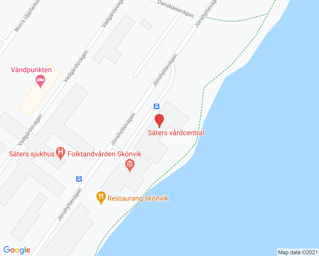 Karta till Primärvårdsrehabilitering Säter