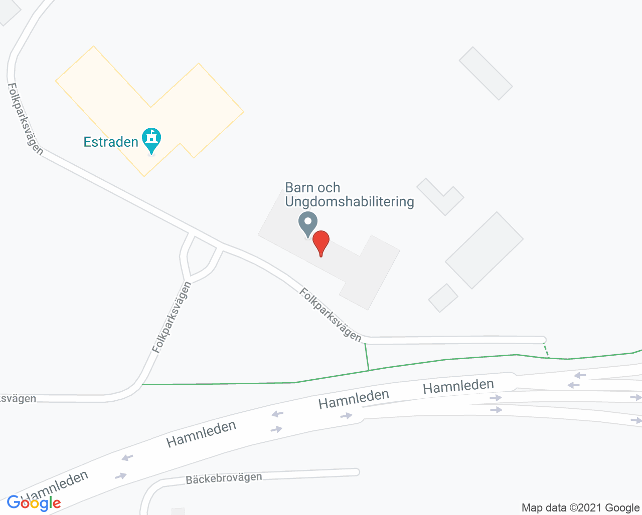 Karta till Barn- och ungdomshabilitering Gävle