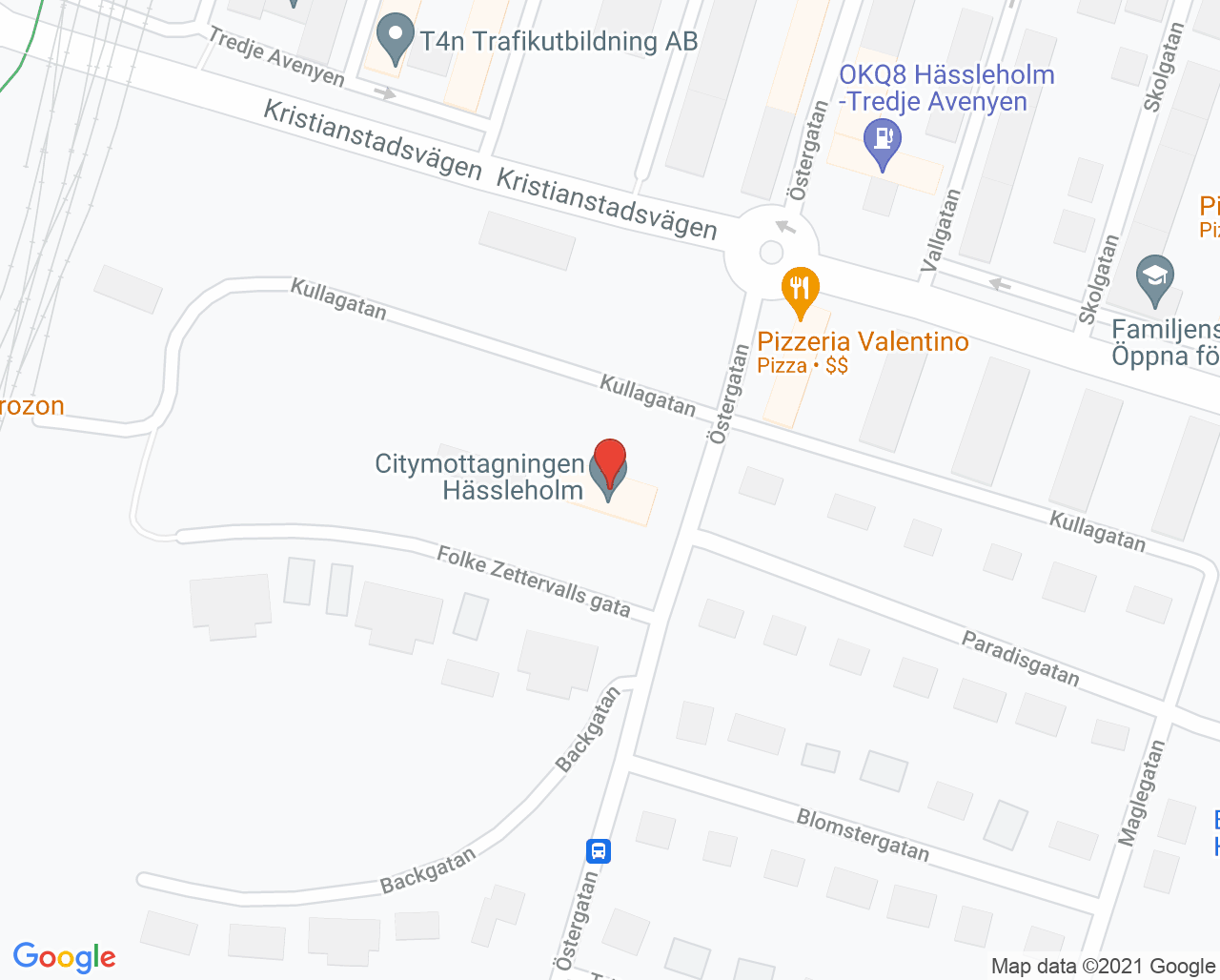 Karta till Barnavårdscentralen Citymottagningen Hässleholm