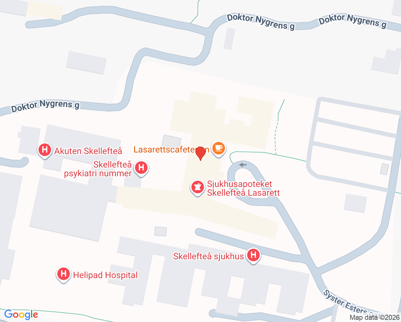Karta till Blodcentral Skellefteå