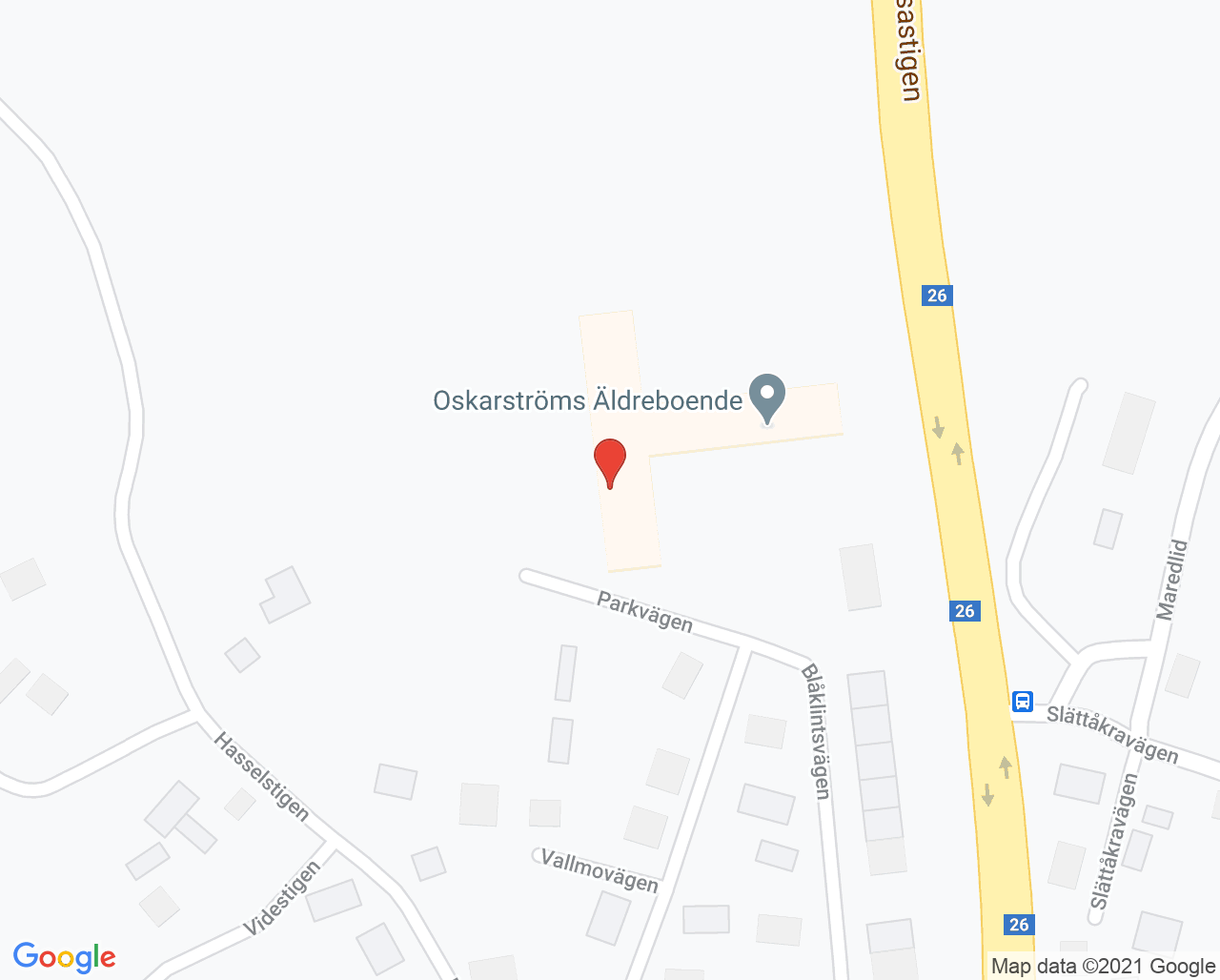Karta till Fysioterapin Oskarström