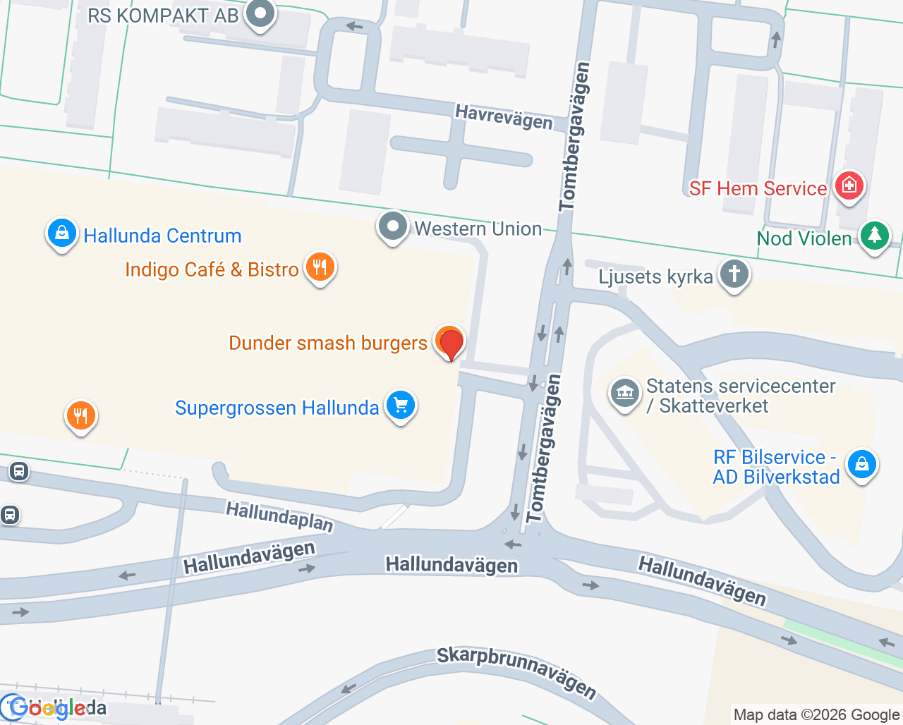 Karta till Hallunda vårdcentral
