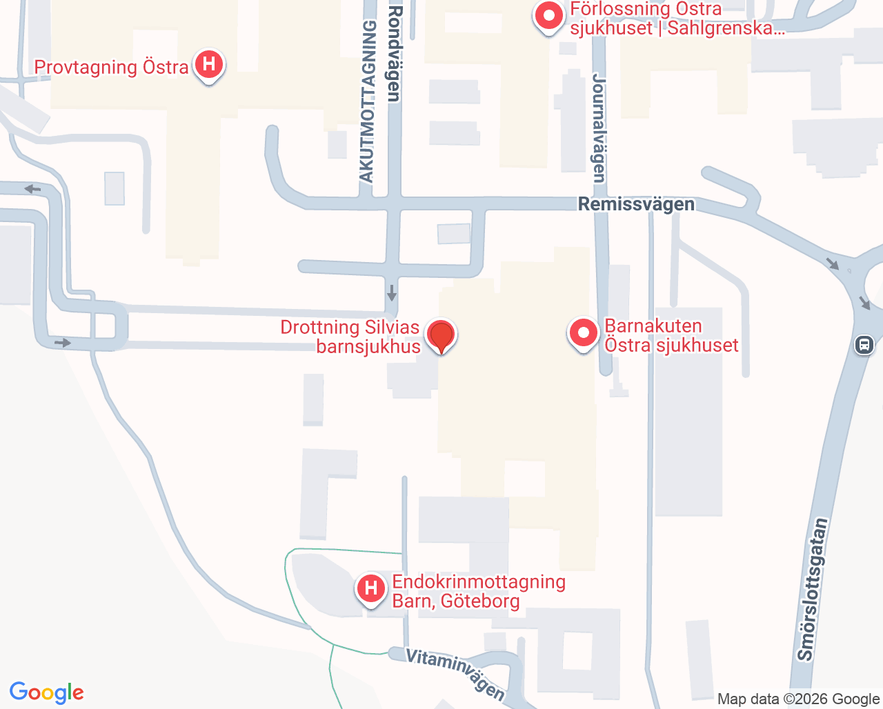 Karta till Logopedimottagning barn och ungdom, Göteborg