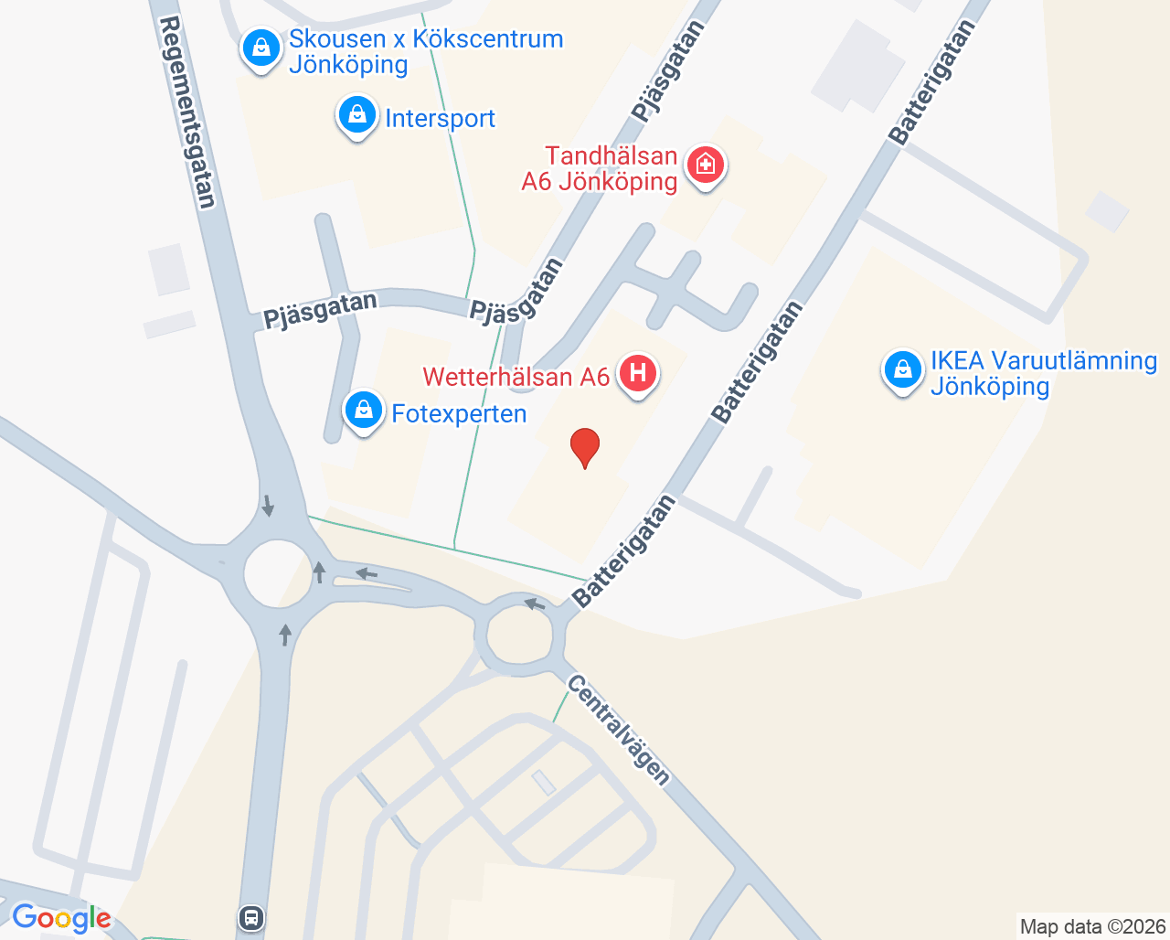 Karta till Wetterhälsan, Jönköping